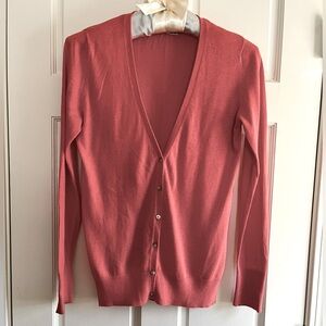Old Navy Women's M orange V-Neck Cardigan 100% cotton excellent condition